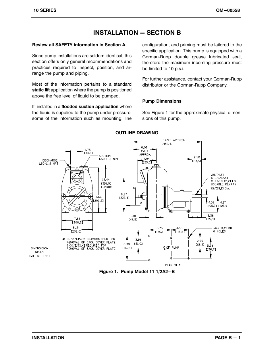 Installation - section b | Gorman-Rupp Pumps 11 1/2A2-B 347543 and up User Manual | Page 8 / 35