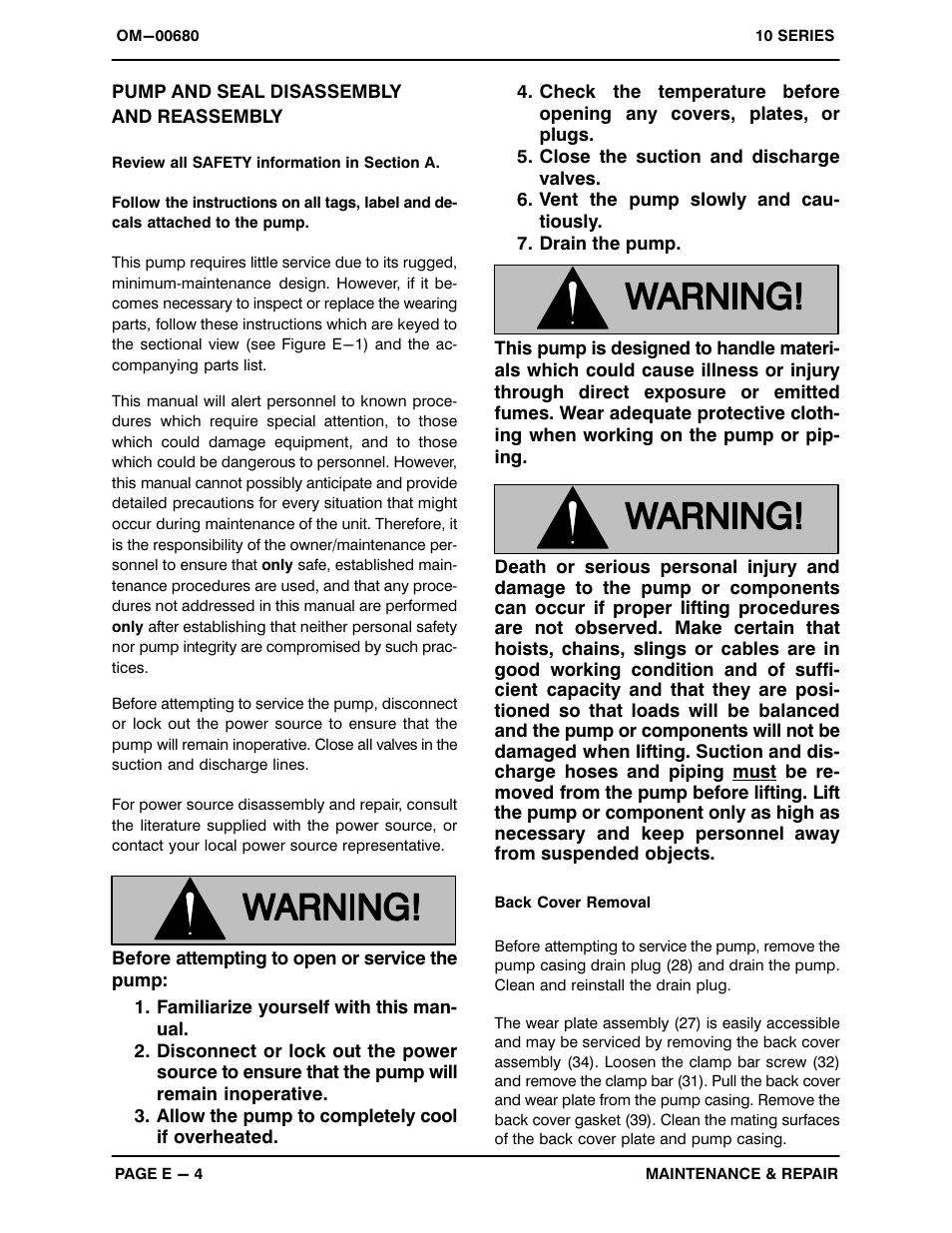 Pump and seal disassembly and reassembly | Gorman-Rupp Pumps 14C20-B 740693 and up User Manual | Page 27 / 35