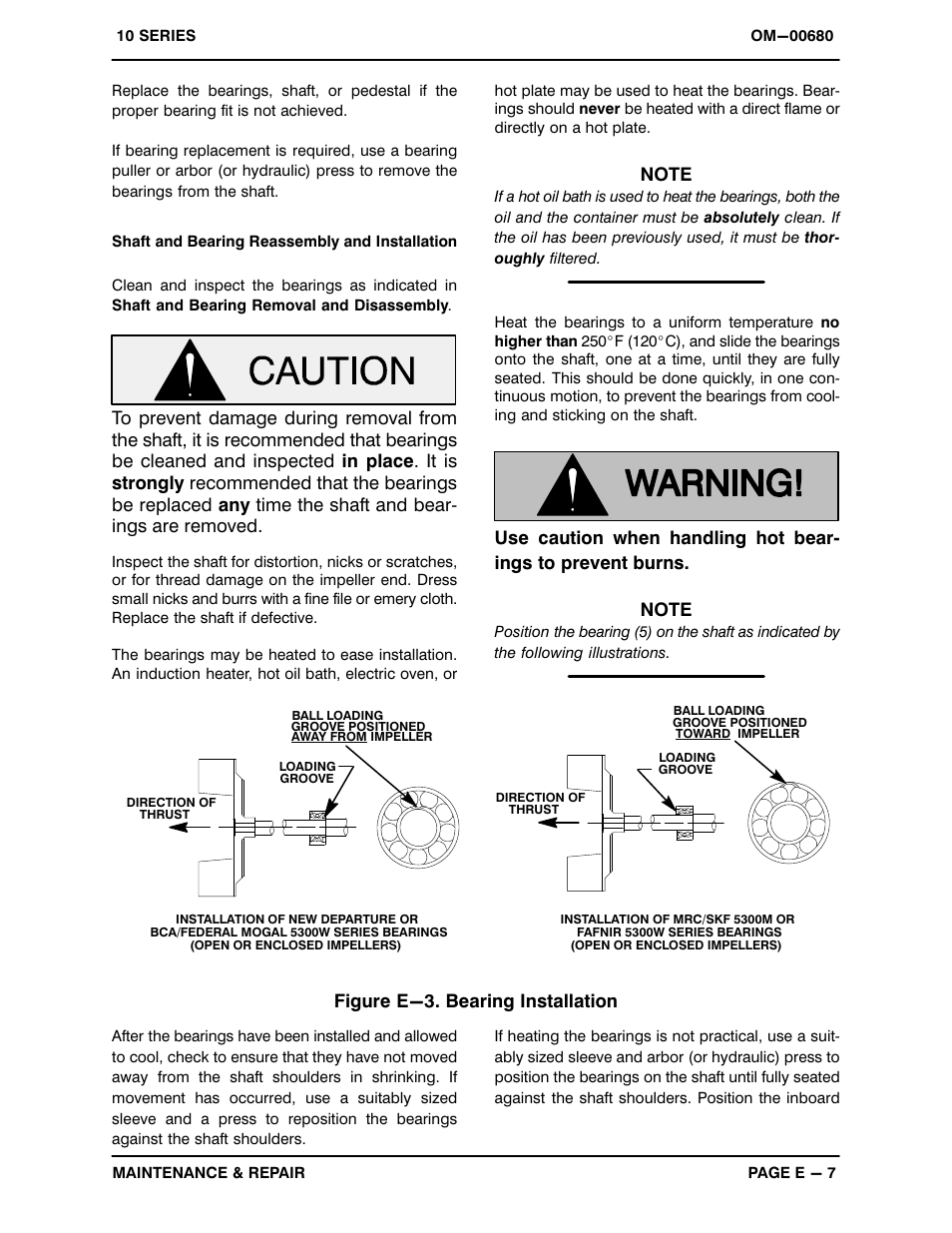 Figure e-3. bearing installation | Gorman-Rupp Pumps 14C20-B 740693 and up User Manual | Page 30 / 35