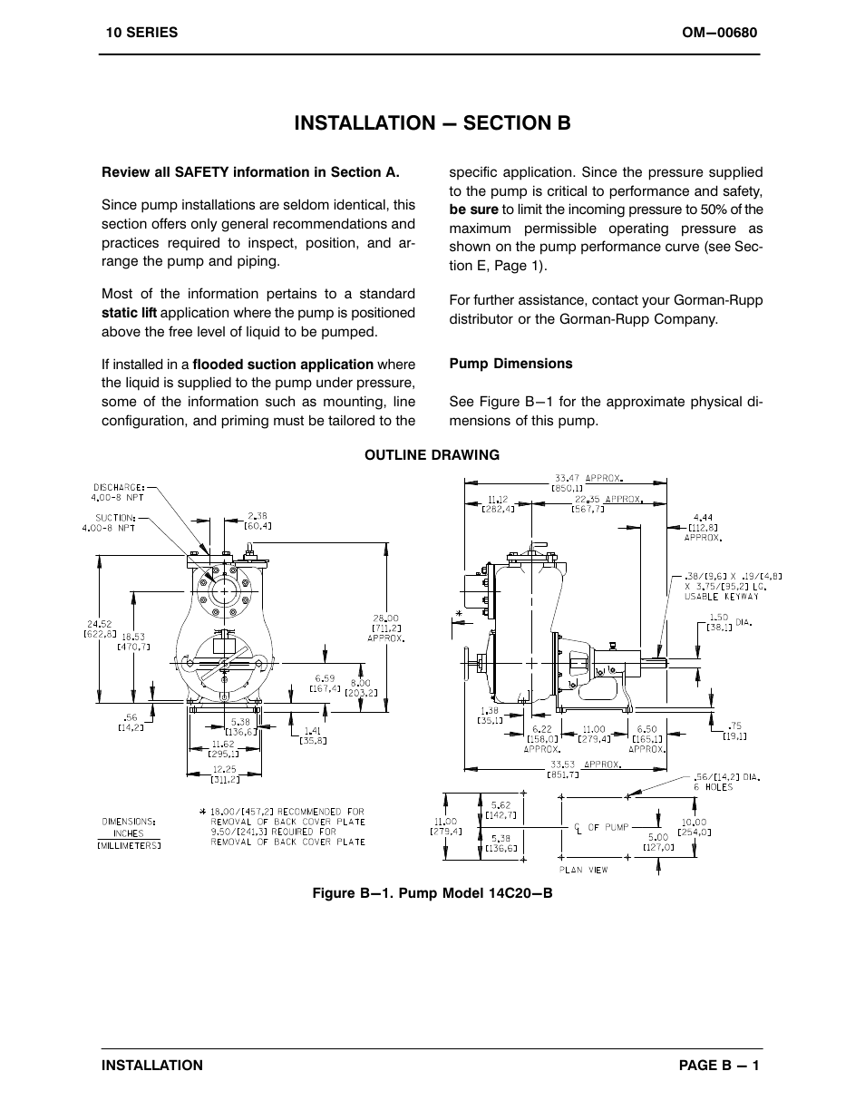 Installation - section b | Gorman-Rupp Pumps 14C20-B 740693 and up User Manual | Page 8 / 35