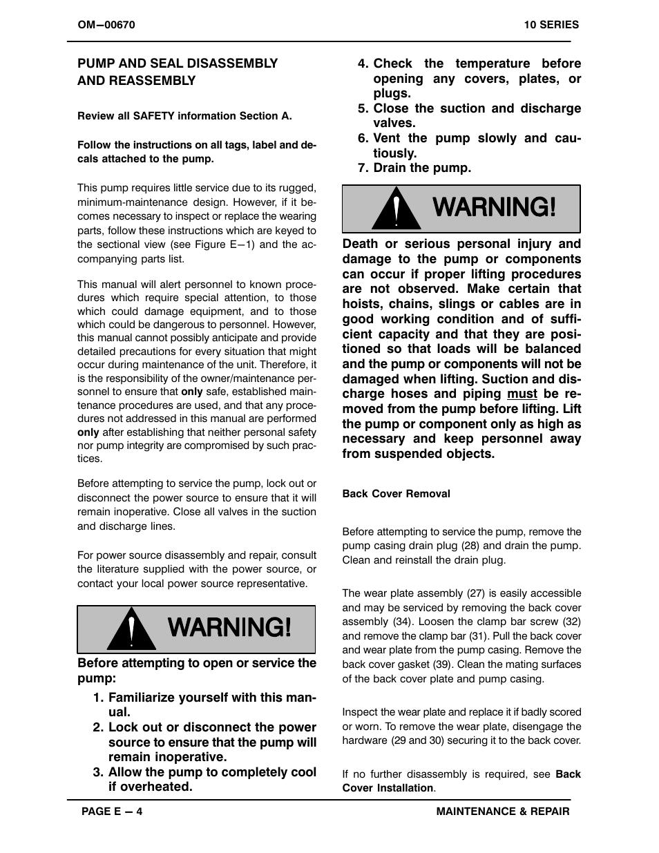 Pump and seal disassembly and reassembly | Gorman-Rupp Pumps 14C2-B 740693 and up User Manual | Page 26 / 35