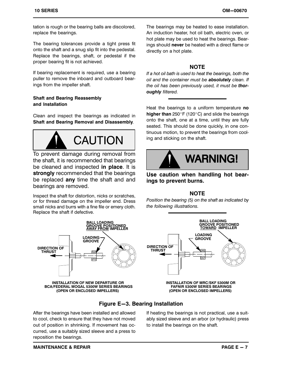 Figure e-3. bearing installation | Gorman-Rupp Pumps 14C2-B 740693 and up User Manual | Page 29 / 35