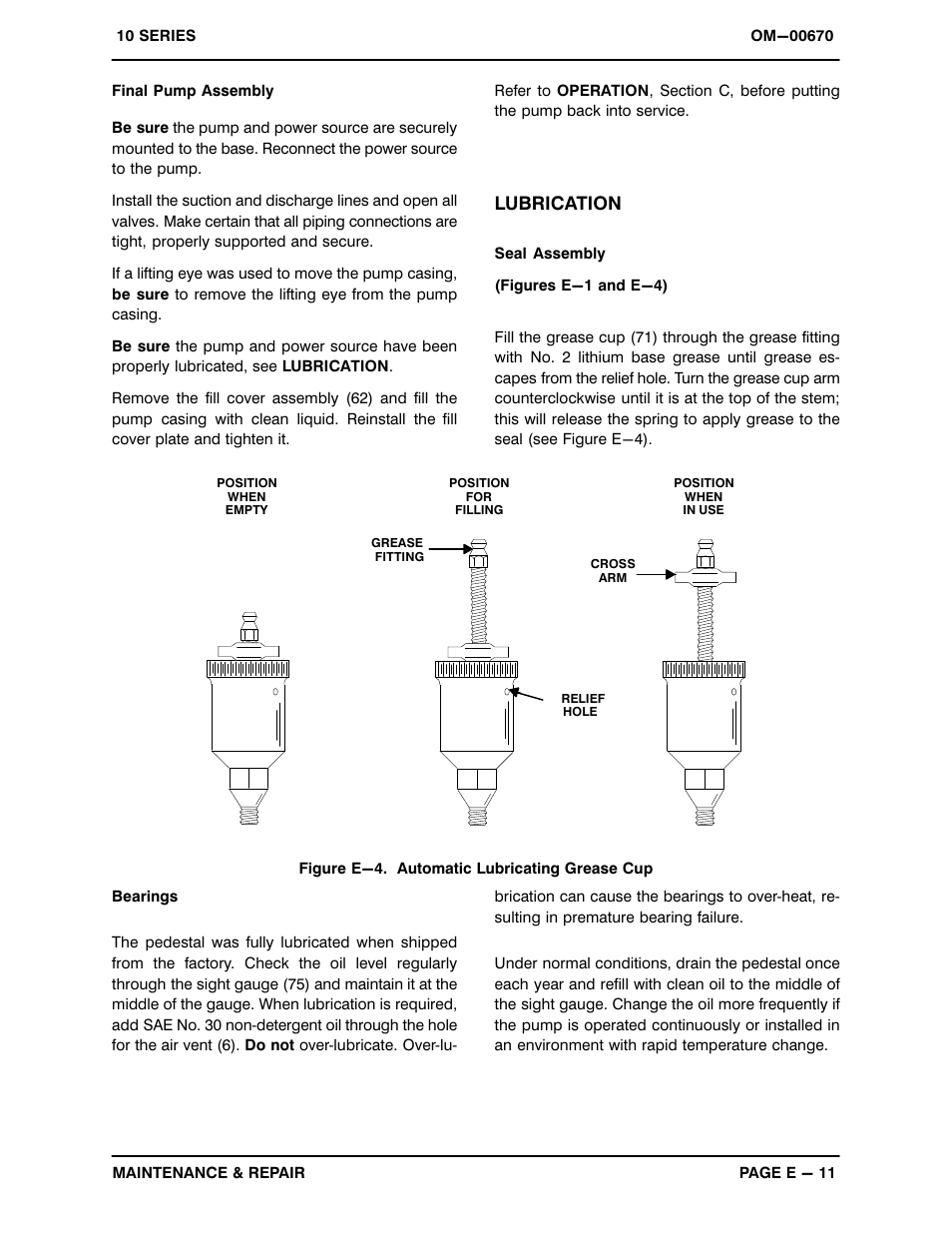 Lubrication | Gorman-Rupp Pumps 14C2-B 740693 and up User Manual | Page 33 / 35