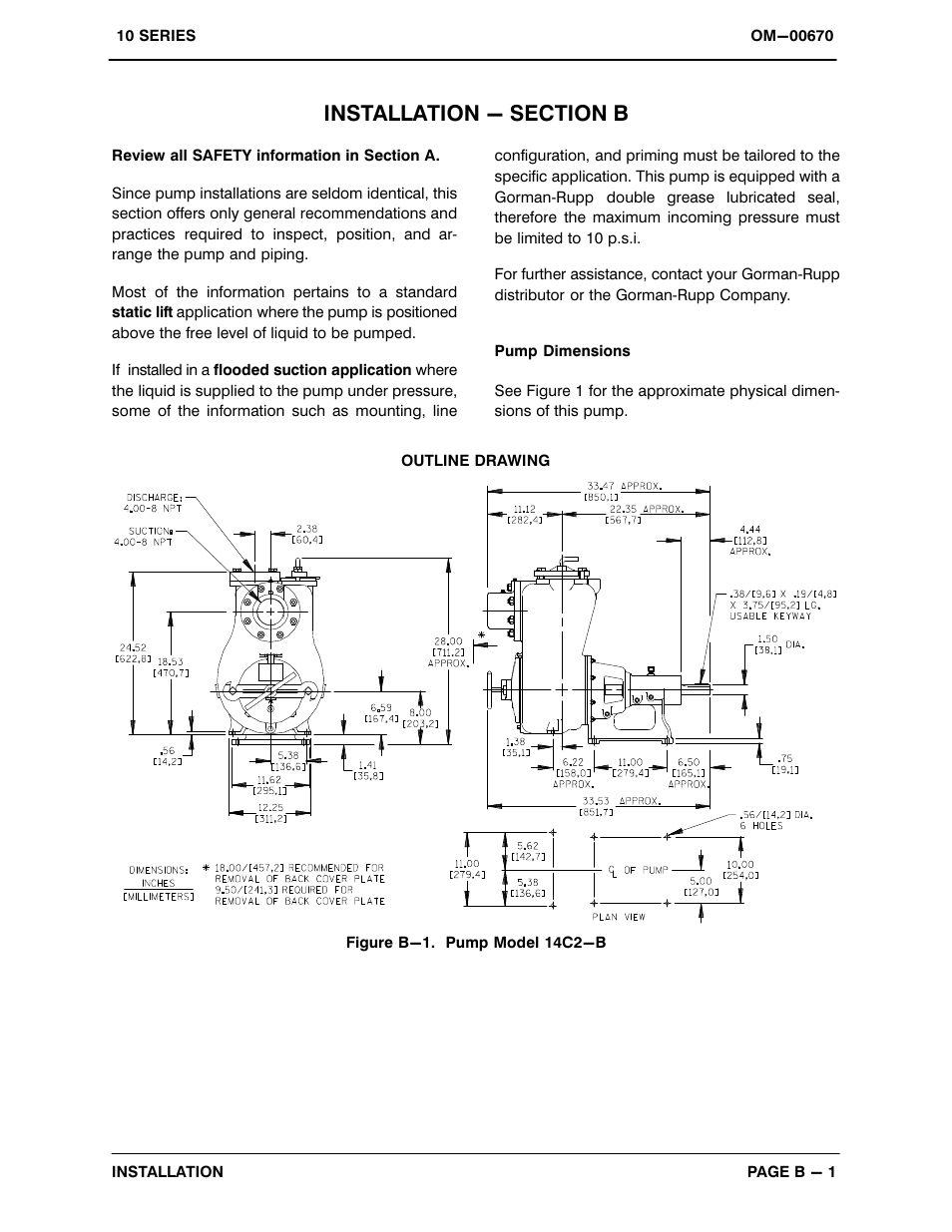 Installation - section b | Gorman-Rupp Pumps 14C2-B 740693 and up User Manual | Page 8 / 35