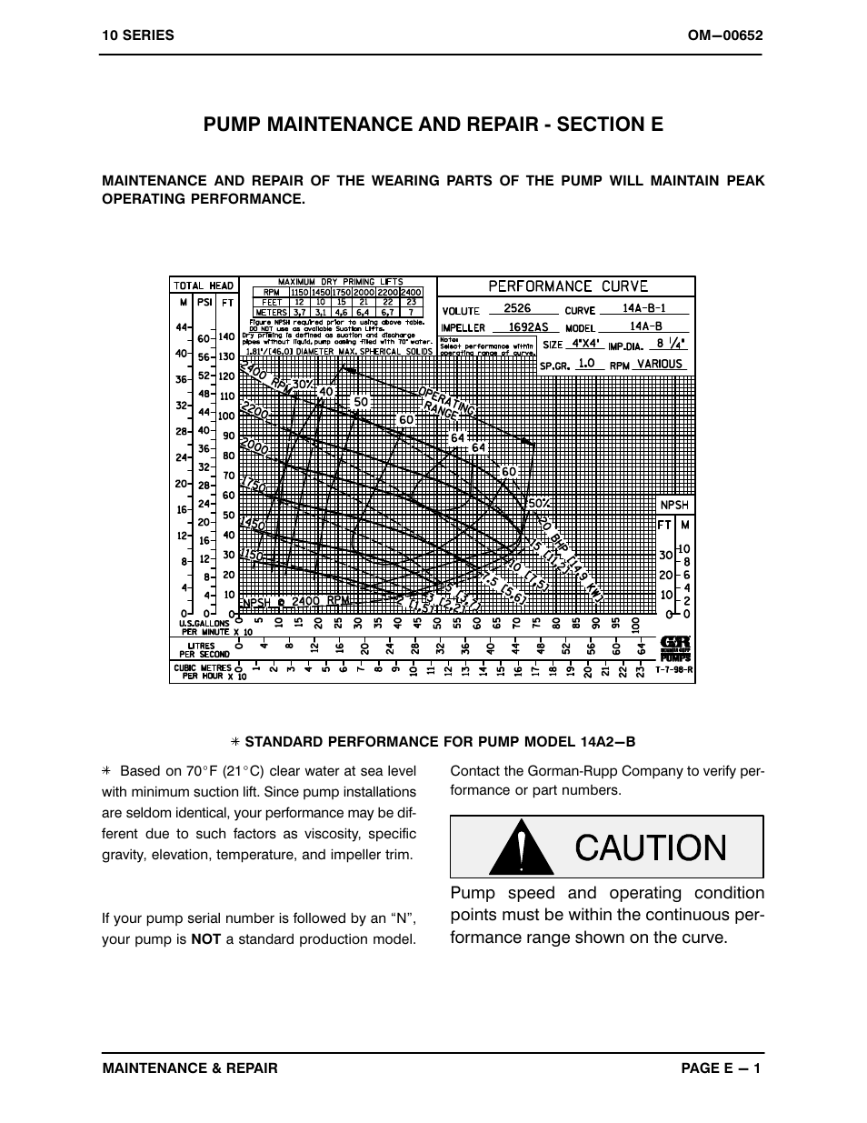 Pump maintenance and repair ‐ section e | Gorman-Rupp Pumps 14A2-B 740693 and up User Manual | Page 24 / 35