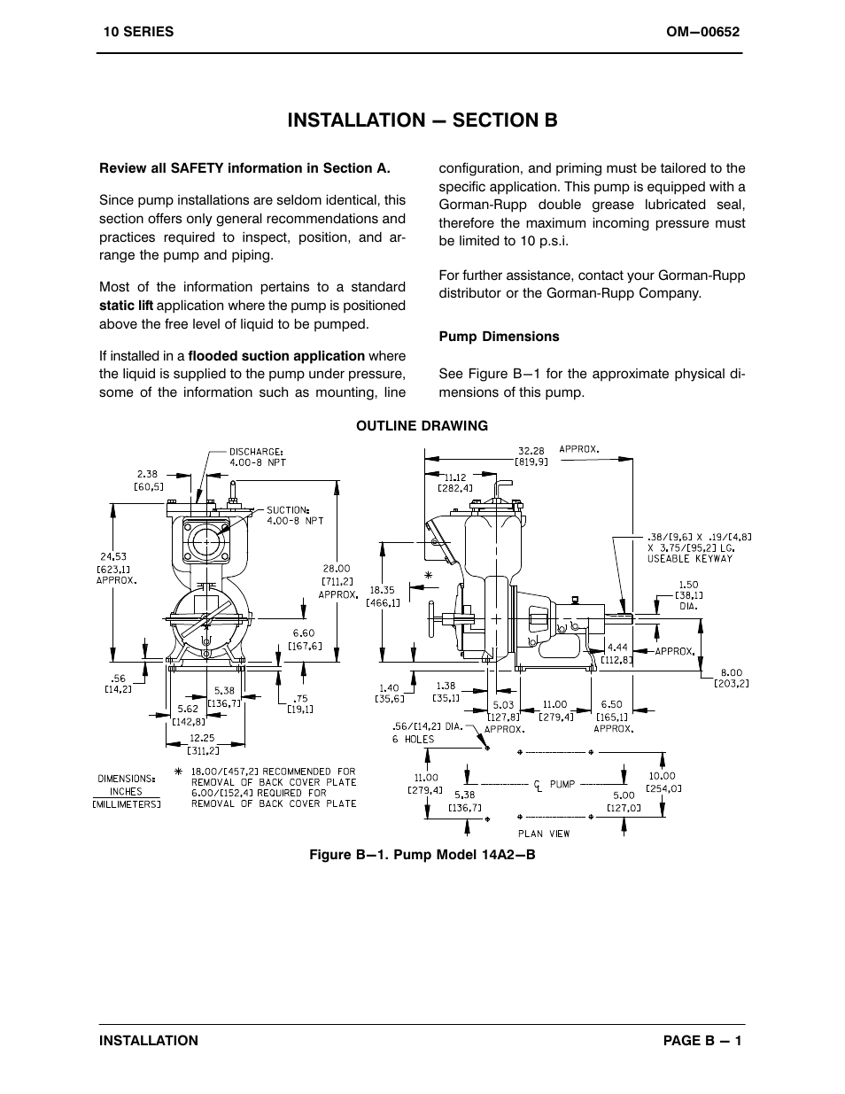 Installation - section b | Gorman-Rupp Pumps 14A2-B 740693 and up User Manual | Page 8 / 35