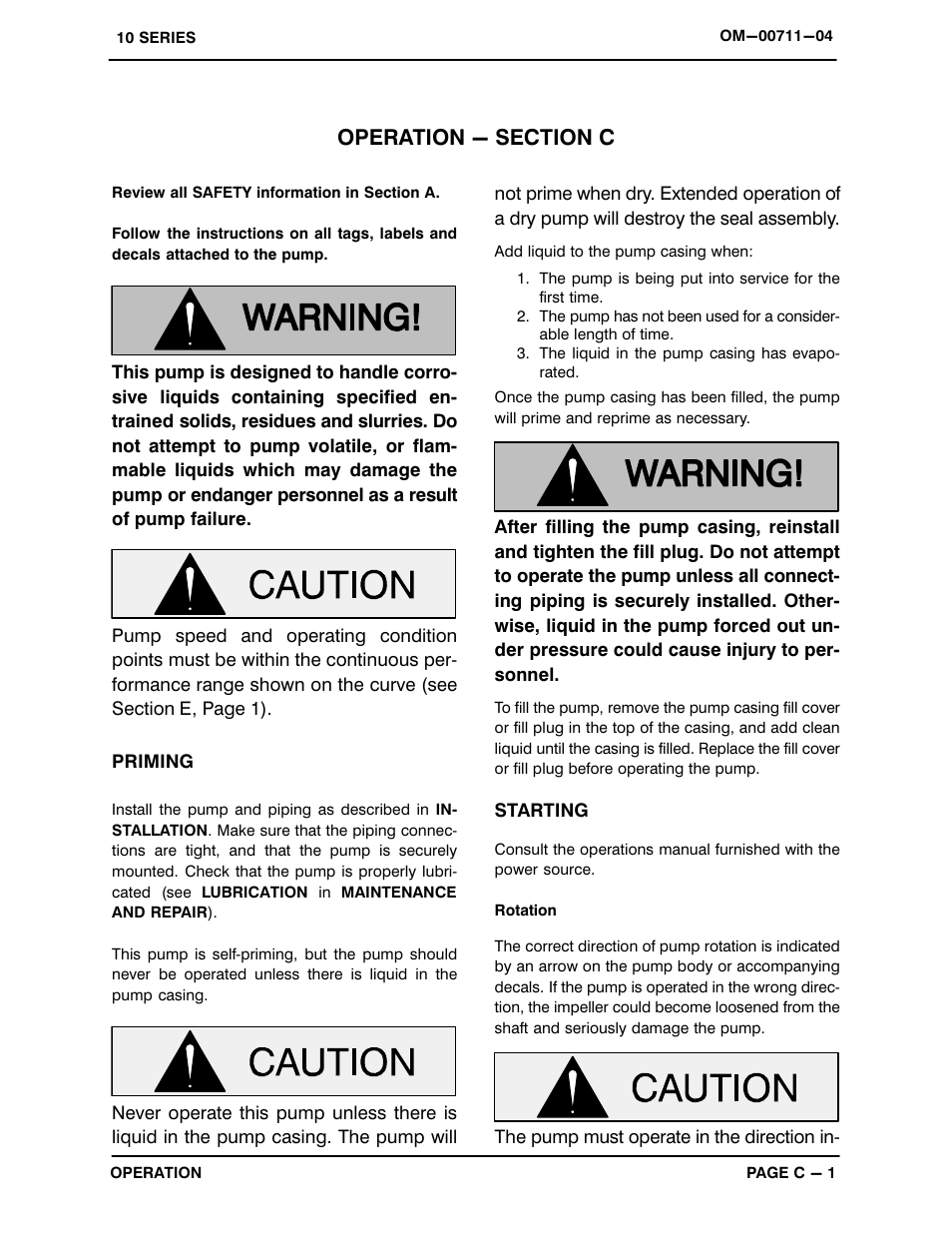 Operation - section c | Gorman-Rupp Pumps 16A22-B 1068713 and up User Manual | Page 16 / 32