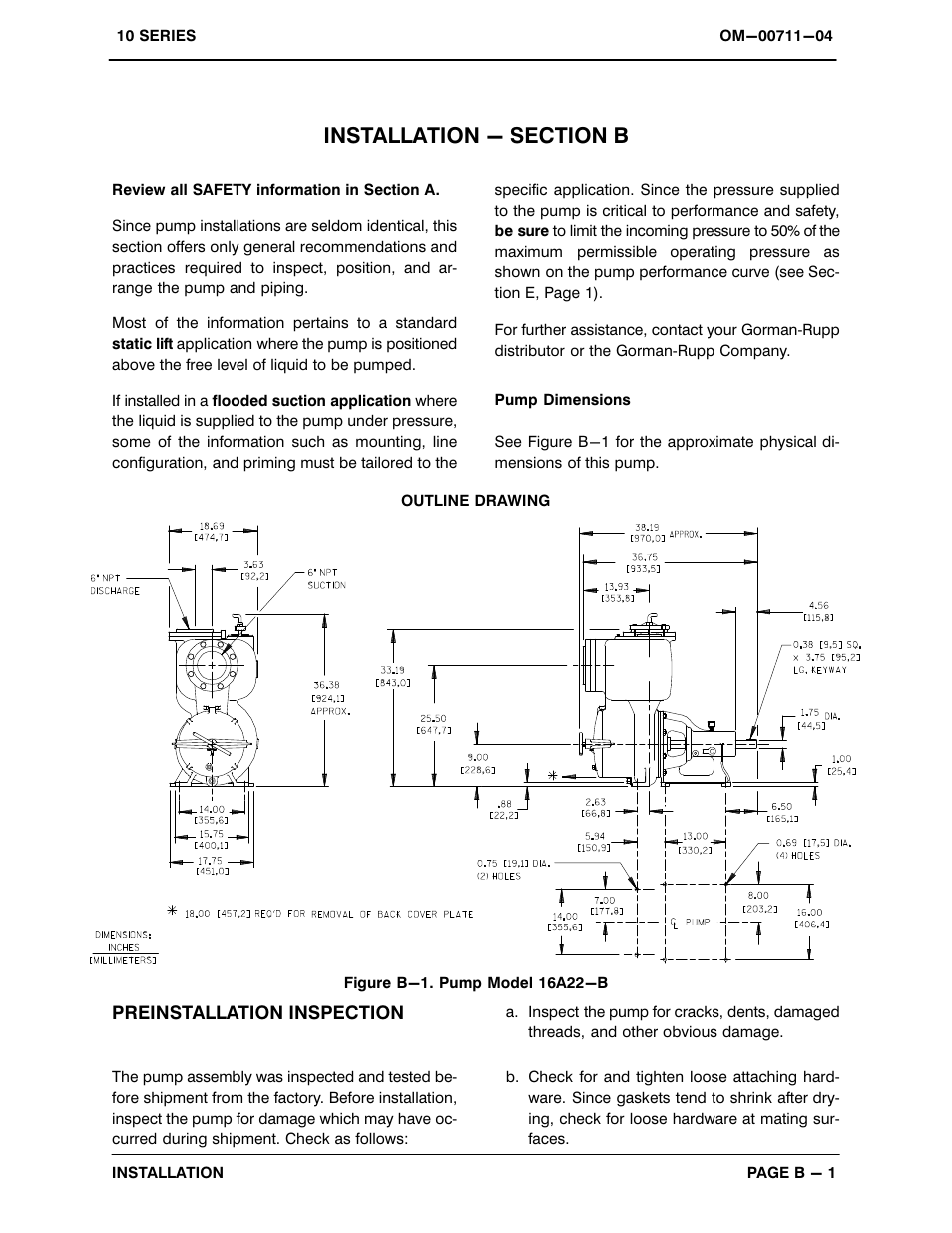 Installation - section b | Gorman-Rupp Pumps 16A22-B 1068713 and up User Manual | Page 7 / 32