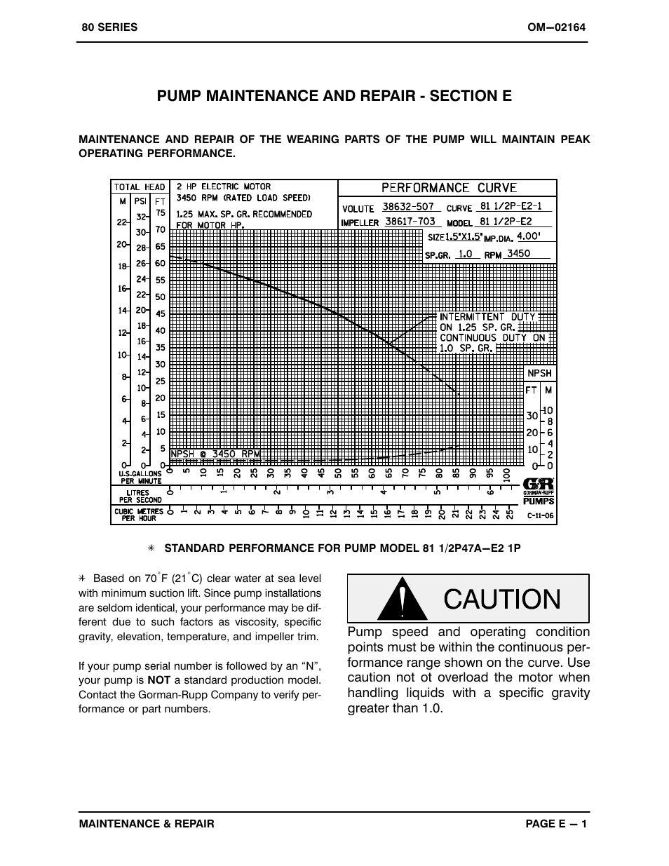 Gorman-Rupp Pumps 81 1/2P47A-E2 1P 801799 and up User Manual | Page 19 / 26