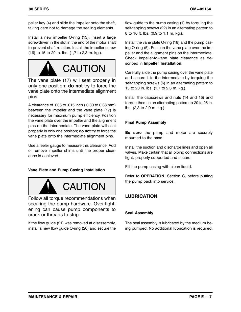 Gorman-Rupp Pumps 81 1/2P47A-E2 3P 801781 and up User Manual | Page 25 / 26