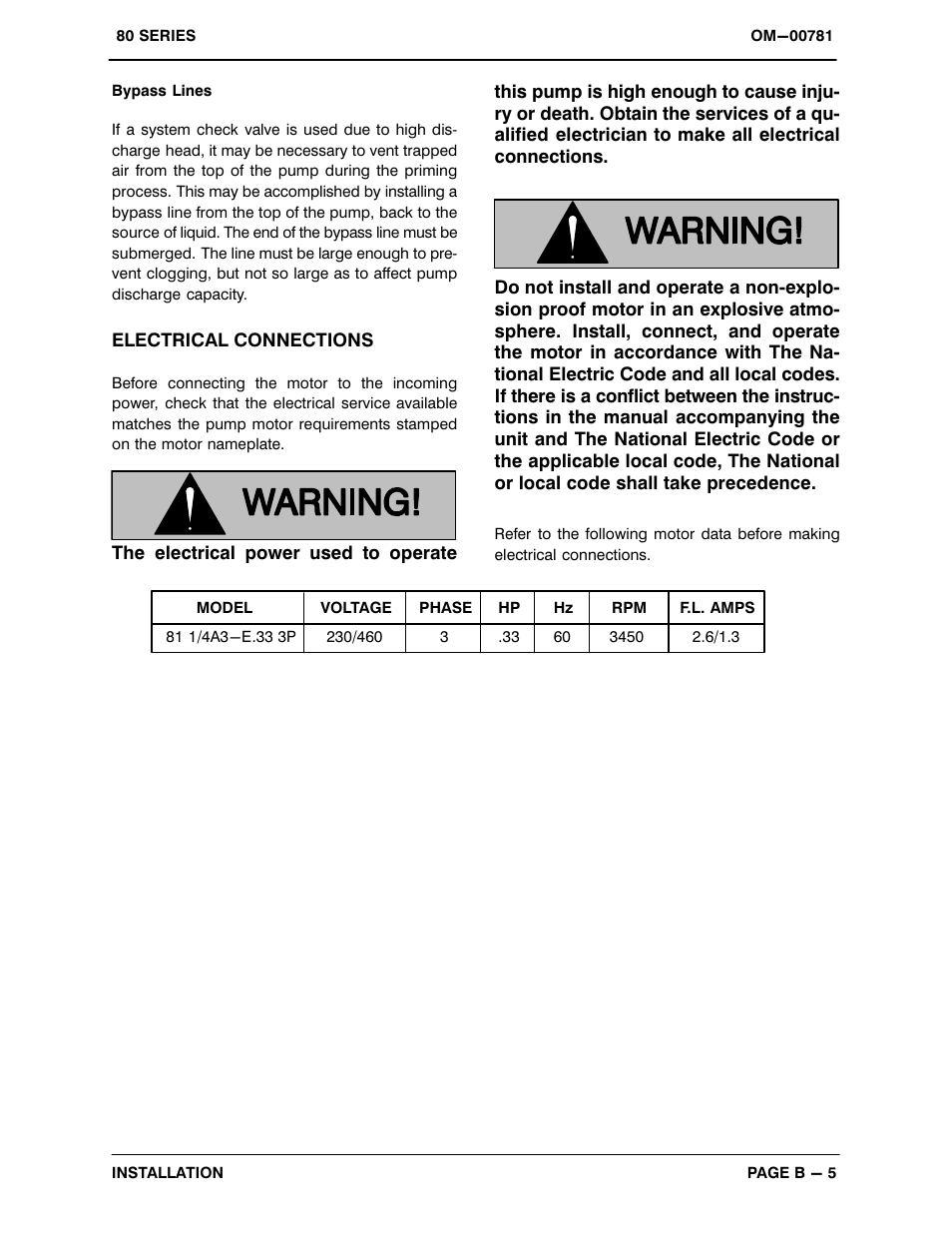 Gorman-Rupp Pumps 81 1/4A3-E.33 3P 794462 and up User Manual | Page 12 / 26