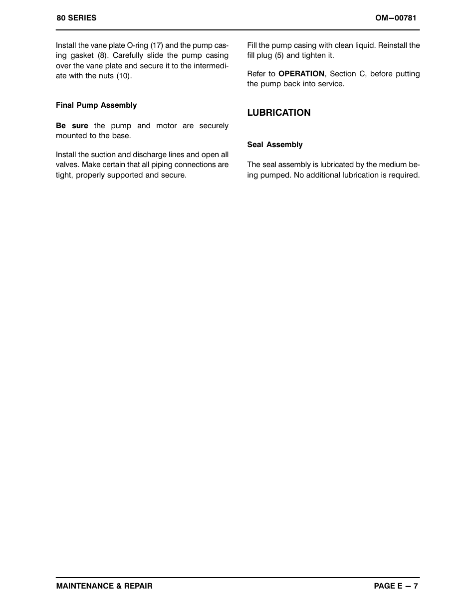 Gorman-Rupp Pumps 81 1/4A3-E.33 3P 794462 and up User Manual | Page 25 / 26