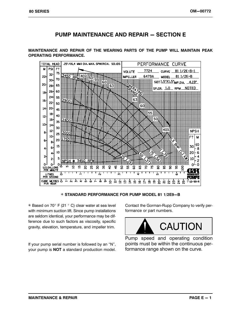 Pump maintenance and repair - section e | Gorman-Rupp Pumps 81 1/2E9-B 334698 and up User Manual | Page 22 / 31