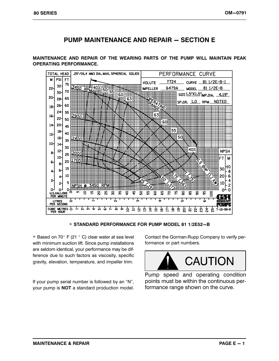 Pump maintenance and repair - section e | Gorman-Rupp Pumps 81 1/2E52-B 1271304 and up User Manual | Page 19 / 28