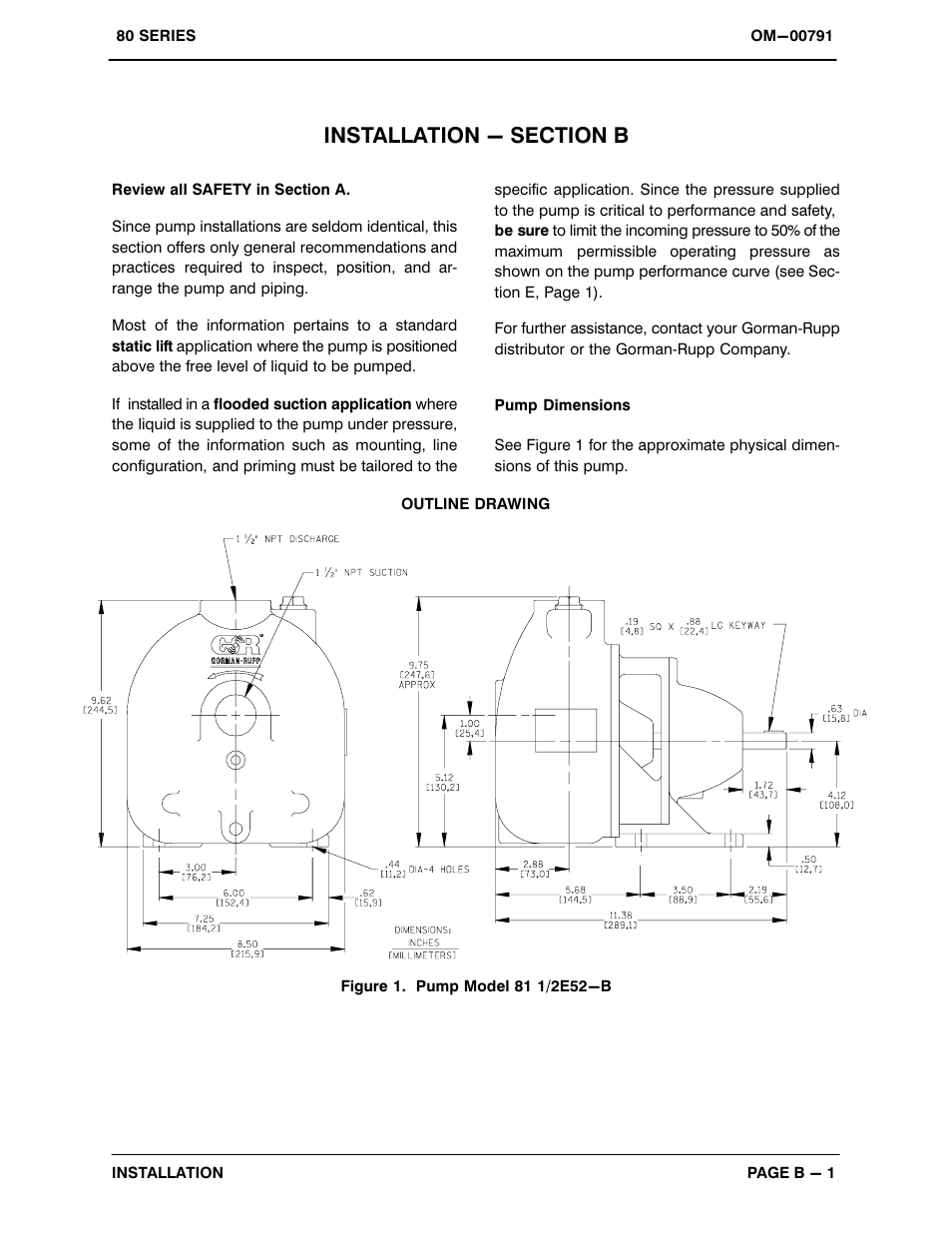 Installation - section b | Gorman-Rupp Pumps 81 1/2E52-B 1271304 and up User Manual | Page 7 / 28