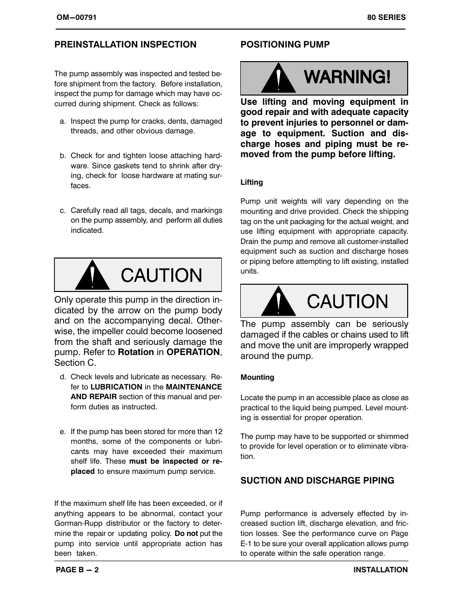 Gorman-Rupp Pumps 81 1/2E52-B 1271304 and up User Manual | Page 8 / 28