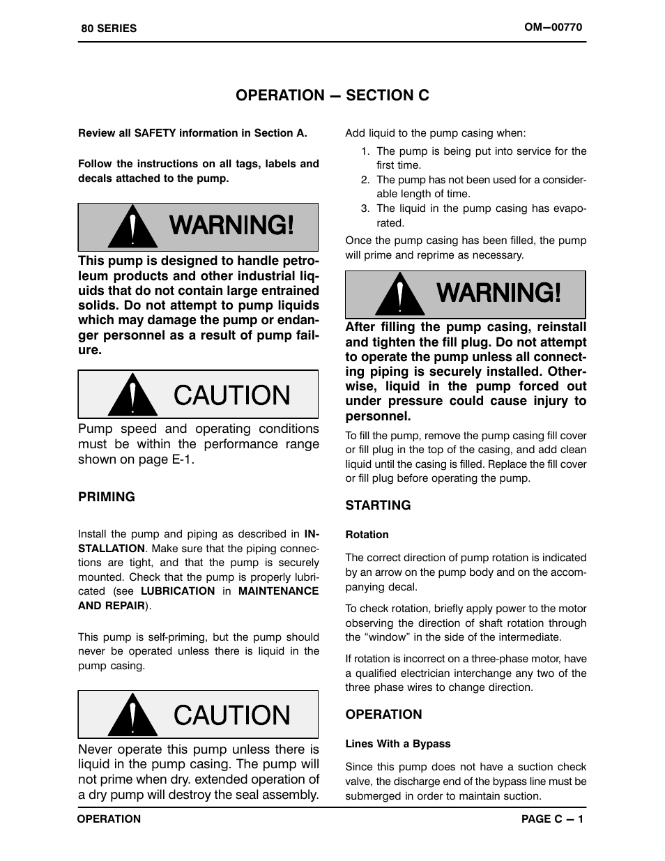 Operation - section c | Gorman-Rupp Pumps 81 1/2E3-X1.5 3P 387385 and up User Manual | Page 13 / 26