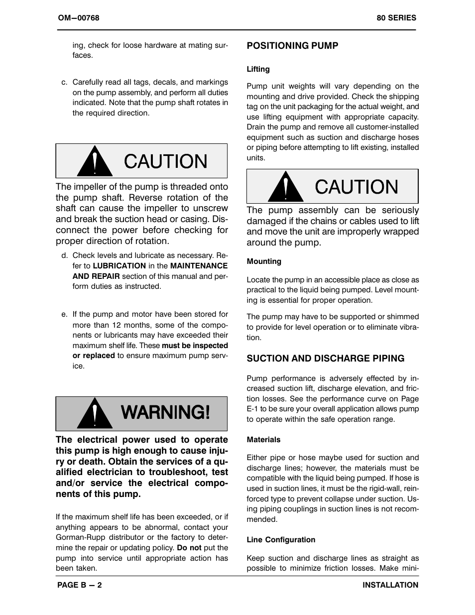 Gorman-Rupp Pumps 81 1/2E3-E1 3P 318671 and up User Manual | Page 9 / 26