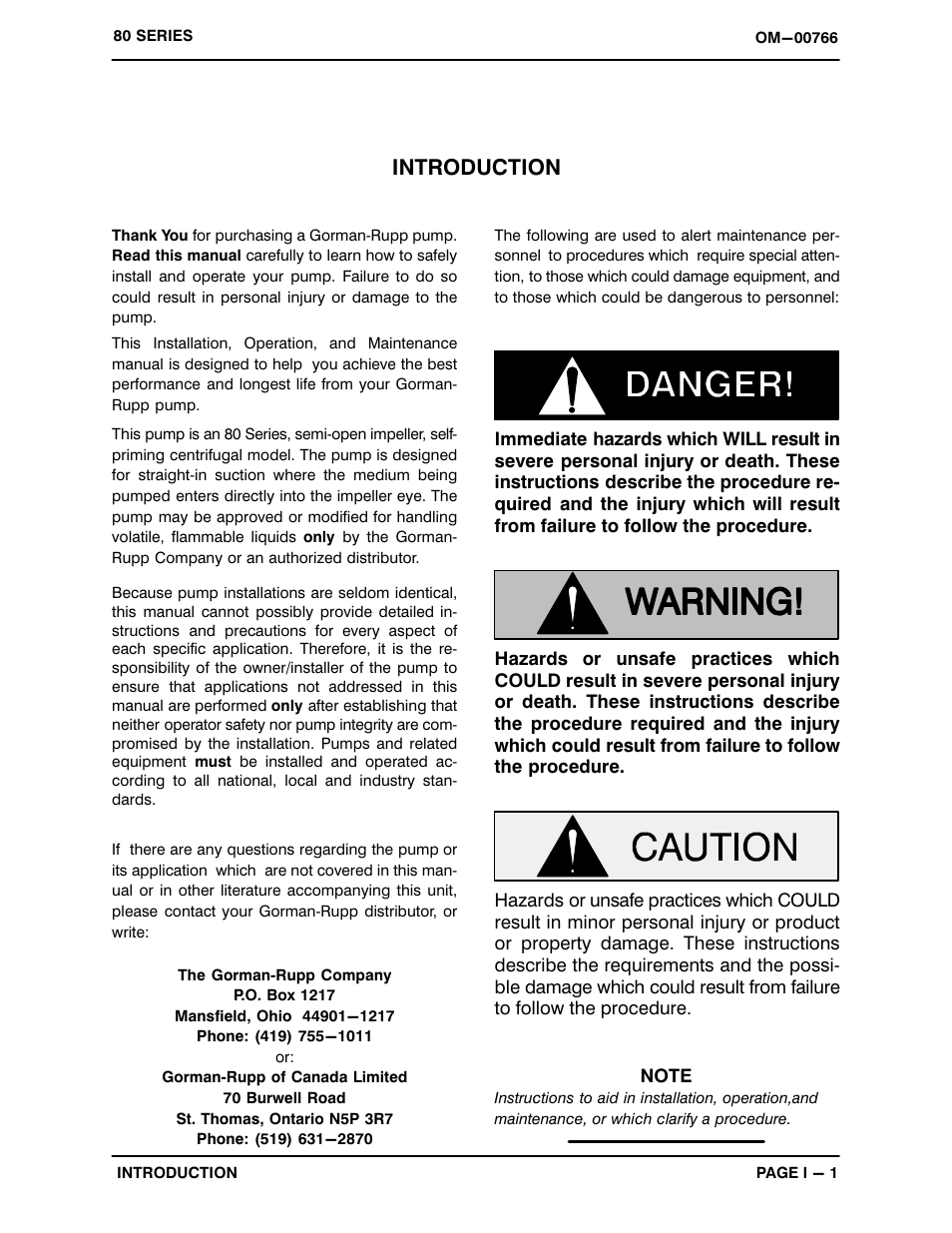 Introduction | Gorman-Rupp Pumps 81 1/2E3-B 341115 and up User Manual | Page 4 / 28