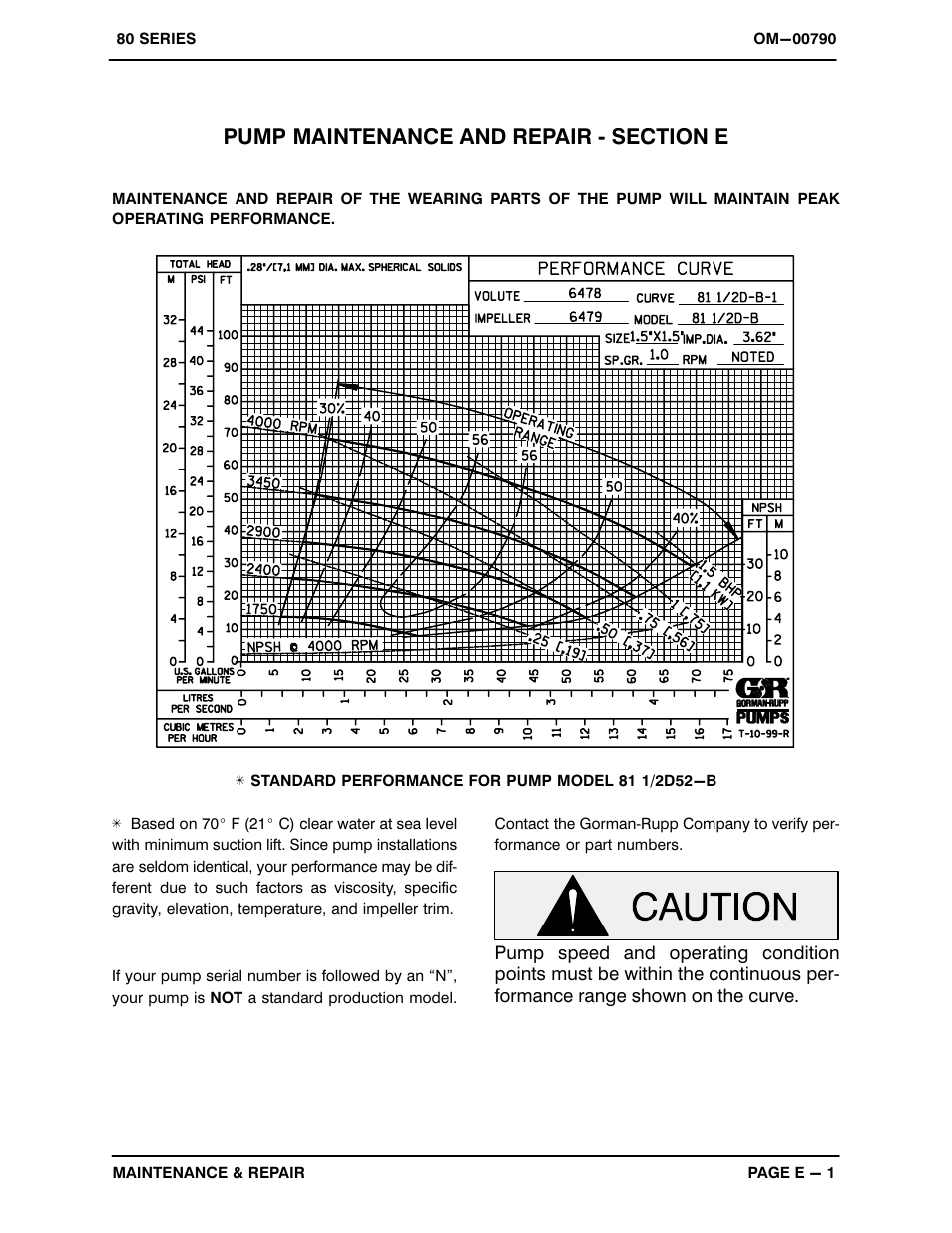 Pump maintenance and repair - section e | Gorman-Rupp Pumps 81 1/2D52-B 1286723 and up User Manual | Page 20 / 29