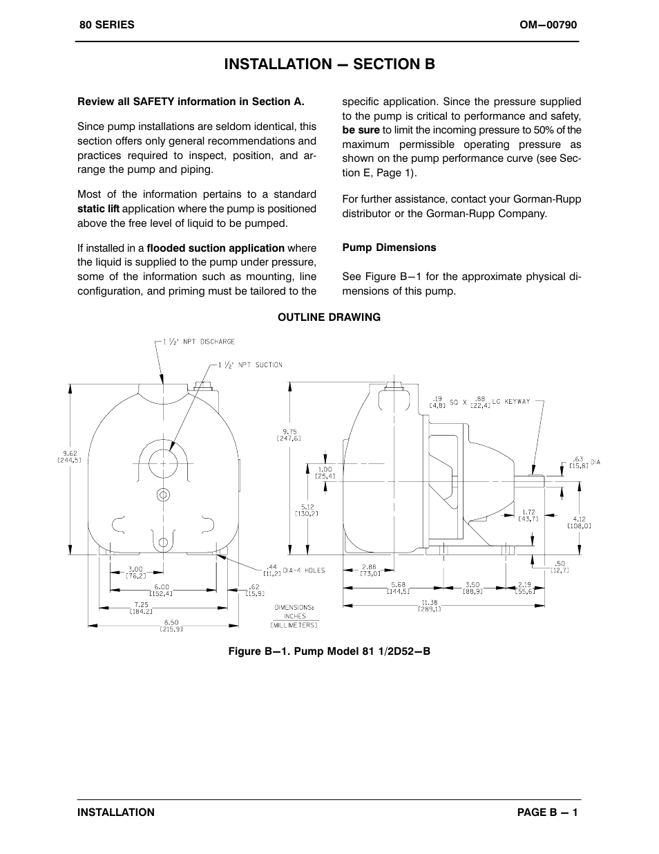 Installation - section b | Gorman-Rupp Pumps 81 1/2D52-B 1286723 and up User Manual | Page 7 / 29