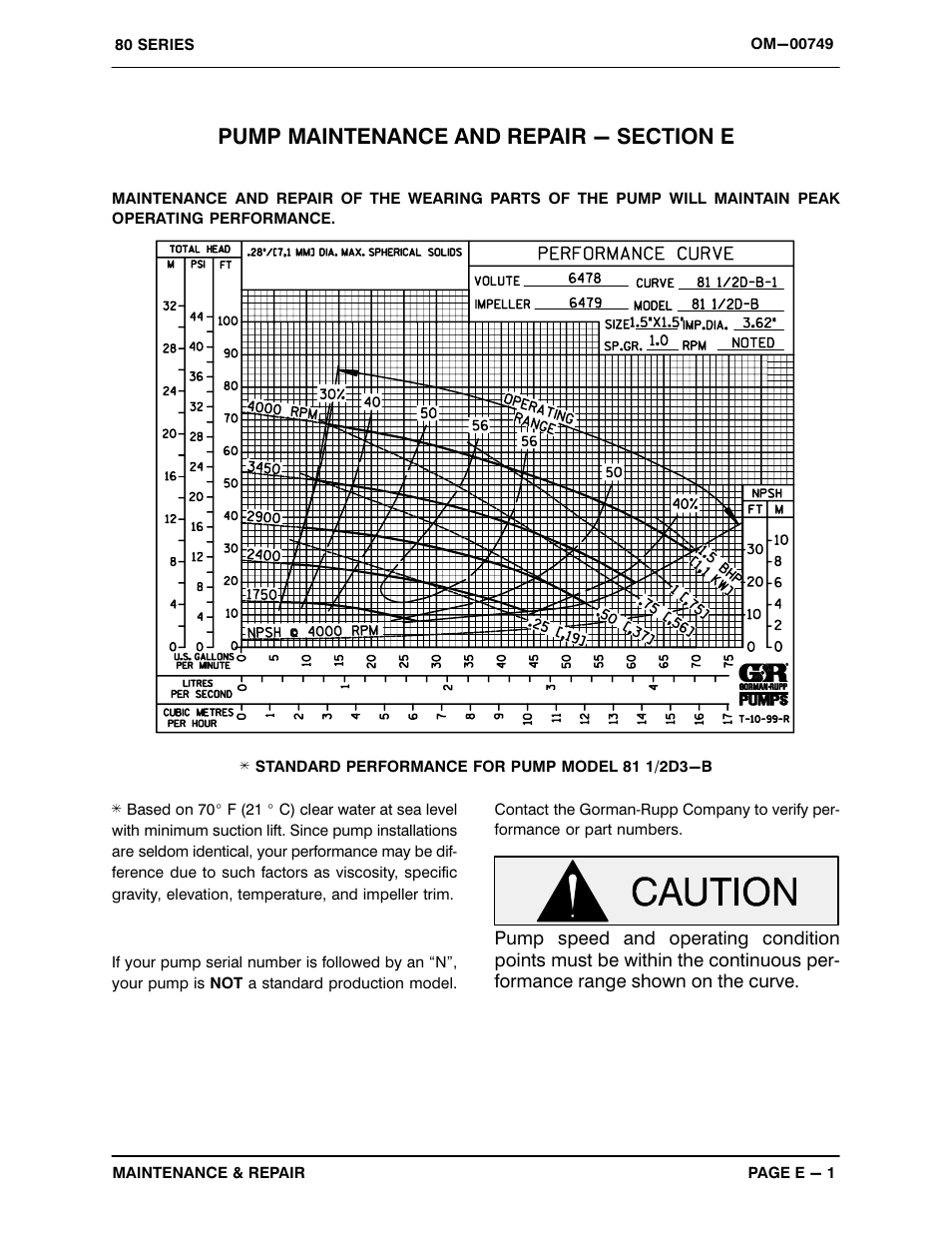 Pump maintenance and repair - section e | Gorman-Rupp Pumps 81 1/2D3-B 359802 and up User Manual | Page 20 / 29