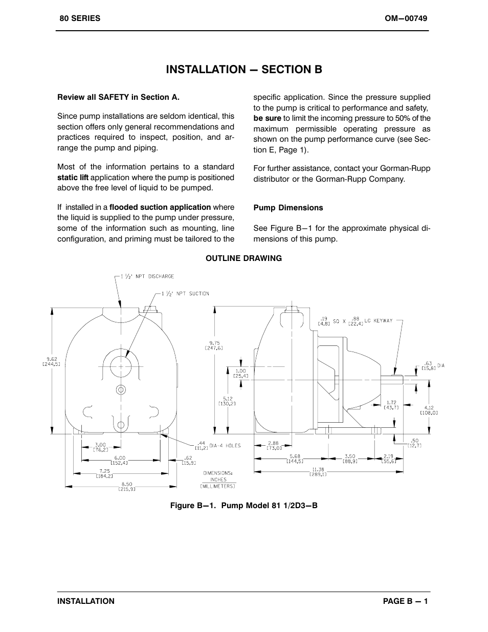 Installation - section b | Gorman-Rupp Pumps 81 1/2D3-B 359802 and up User Manual | Page 7 / 29