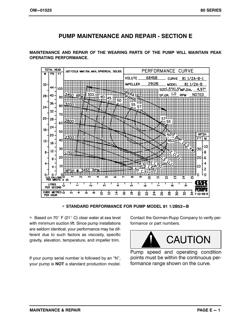 Pump maintenance and repair - section e | Gorman-Rupp Pumps 81 1/2B52-B 1240557 and up User Manual | Page 20 / 30