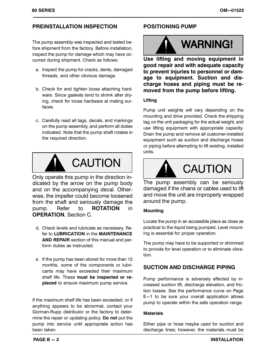 Gorman-Rupp Pumps 81 1/2B52-B 1240557 and up User Manual | Page 8 / 30