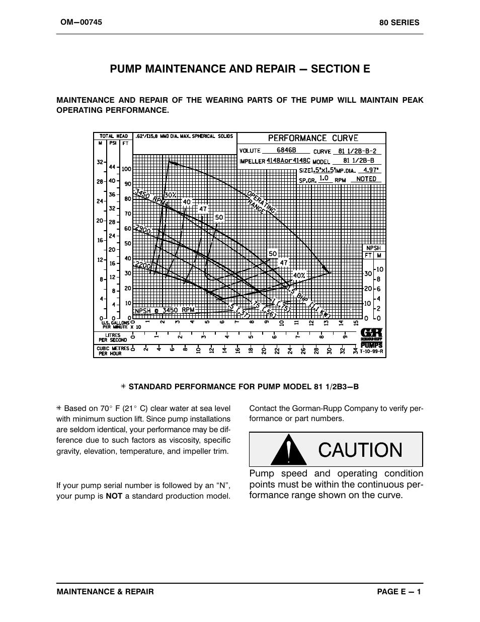 Pump maintenance and repair - section e | Gorman-Rupp Pumps 81 1/2B3-B 263741 and up User Manual | Page 21 / 31