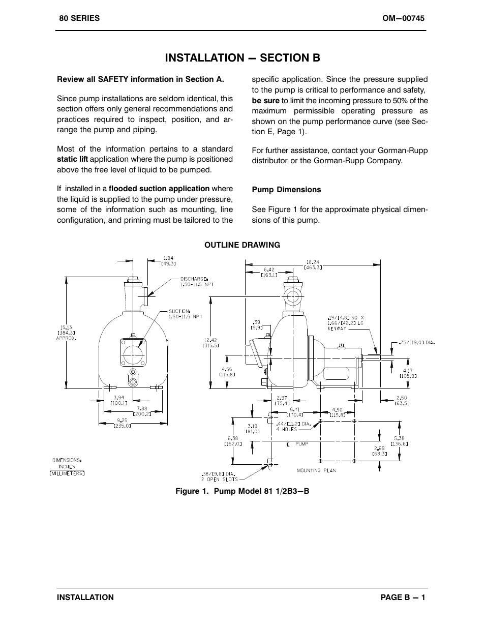 Installation - section b | Gorman-Rupp Pumps 81 1/2B3-B 263741 and up User Manual | Page 8 / 31