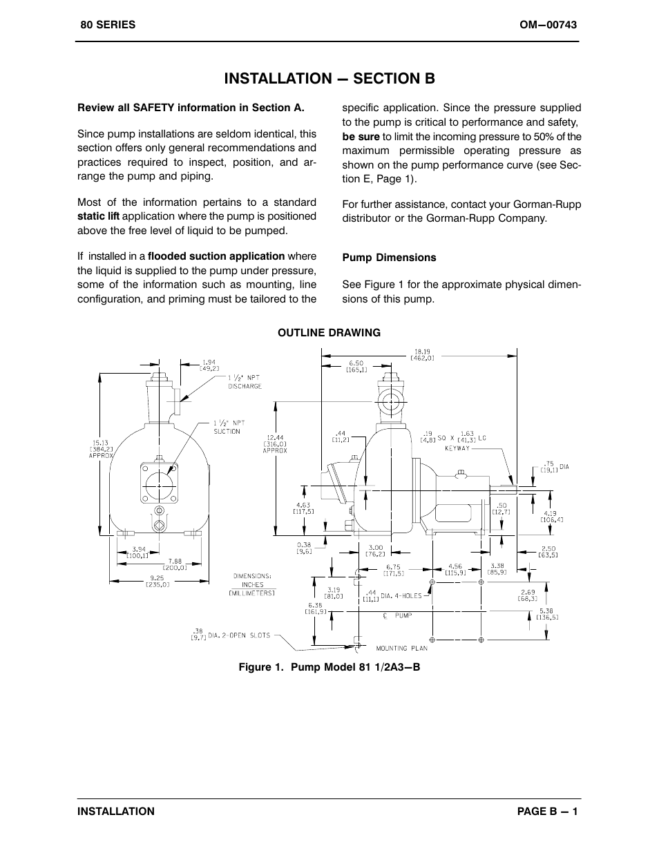 Installation - section b | Gorman-Rupp Pumps 81 1/2A3-B 275382 and up User Manual | Page 7 / 30