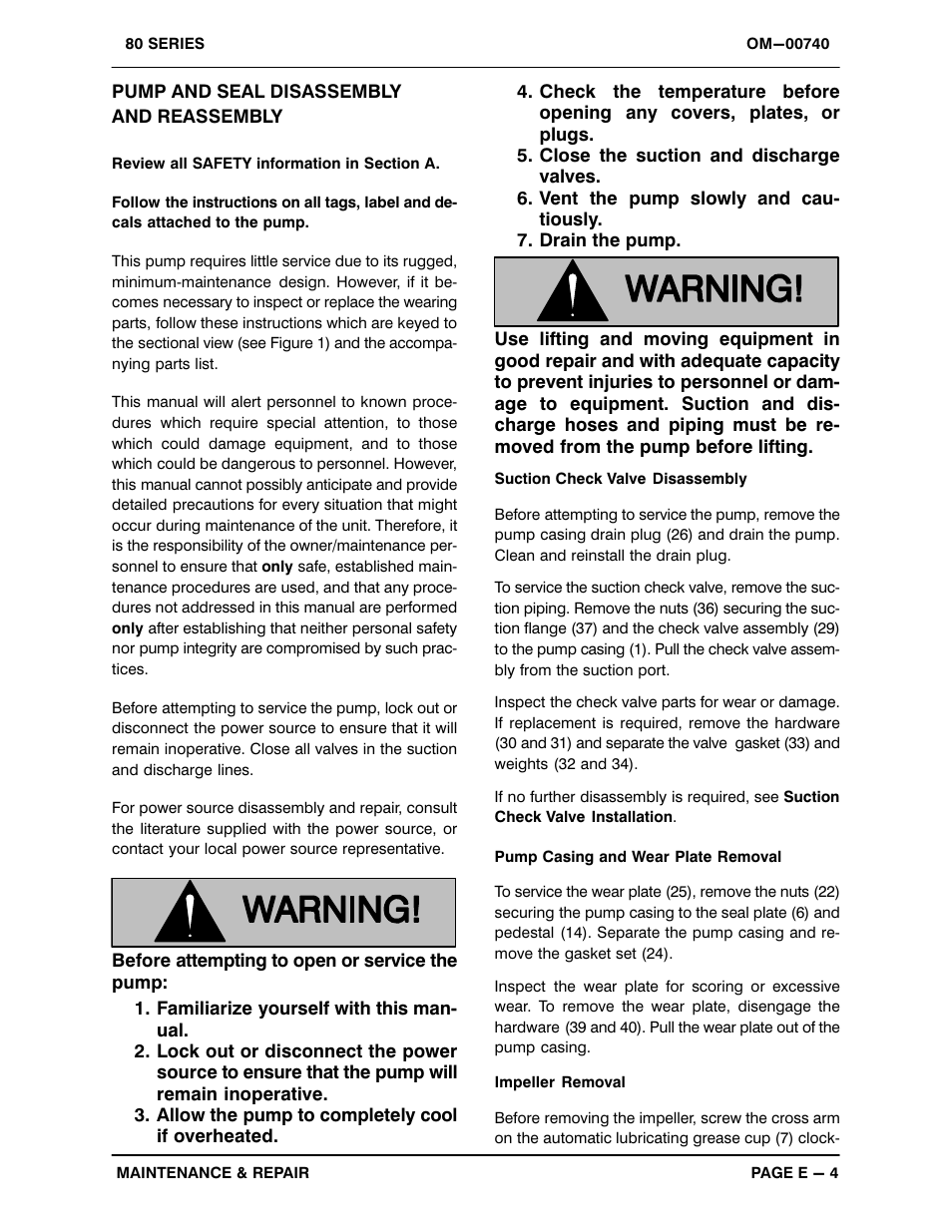 Pump and seal disassemblyand reassembly | Gorman-Rupp Pumps 81 1/2A2-B 253703 and up User Manual | Page 25 / 33