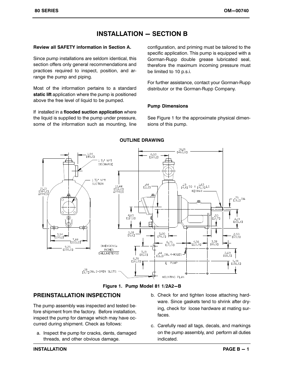 Installation - section b | Gorman-Rupp Pumps 81 1/2A2-B 253703 and up User Manual | Page 8 / 33