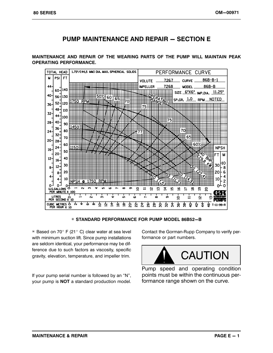 Pump maintenance and repair - section e | Gorman-Rupp Pumps 86B52-B 1336823 and up User Manual | Page 22 / 33