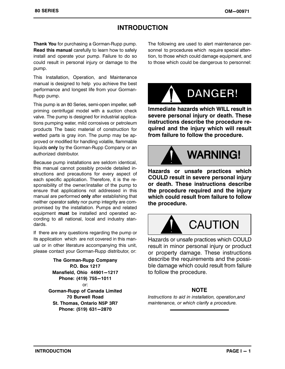 Introduction | Gorman-Rupp Pumps 86B52-B 1336823 and up User Manual | Page 5 / 33