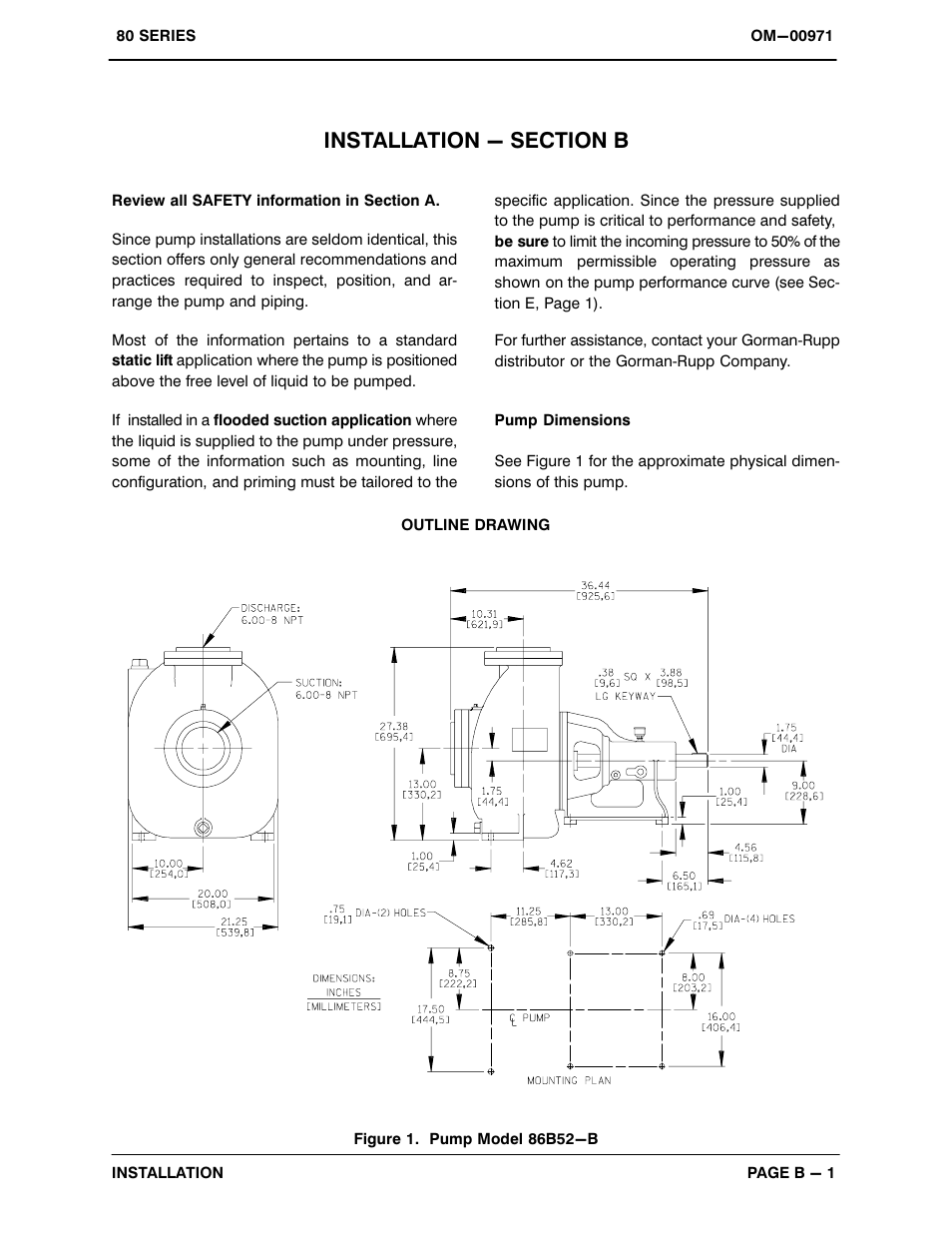 Installation - section b | Gorman-Rupp Pumps 86B52-B 1336823 and up User Manual | Page 8 / 33