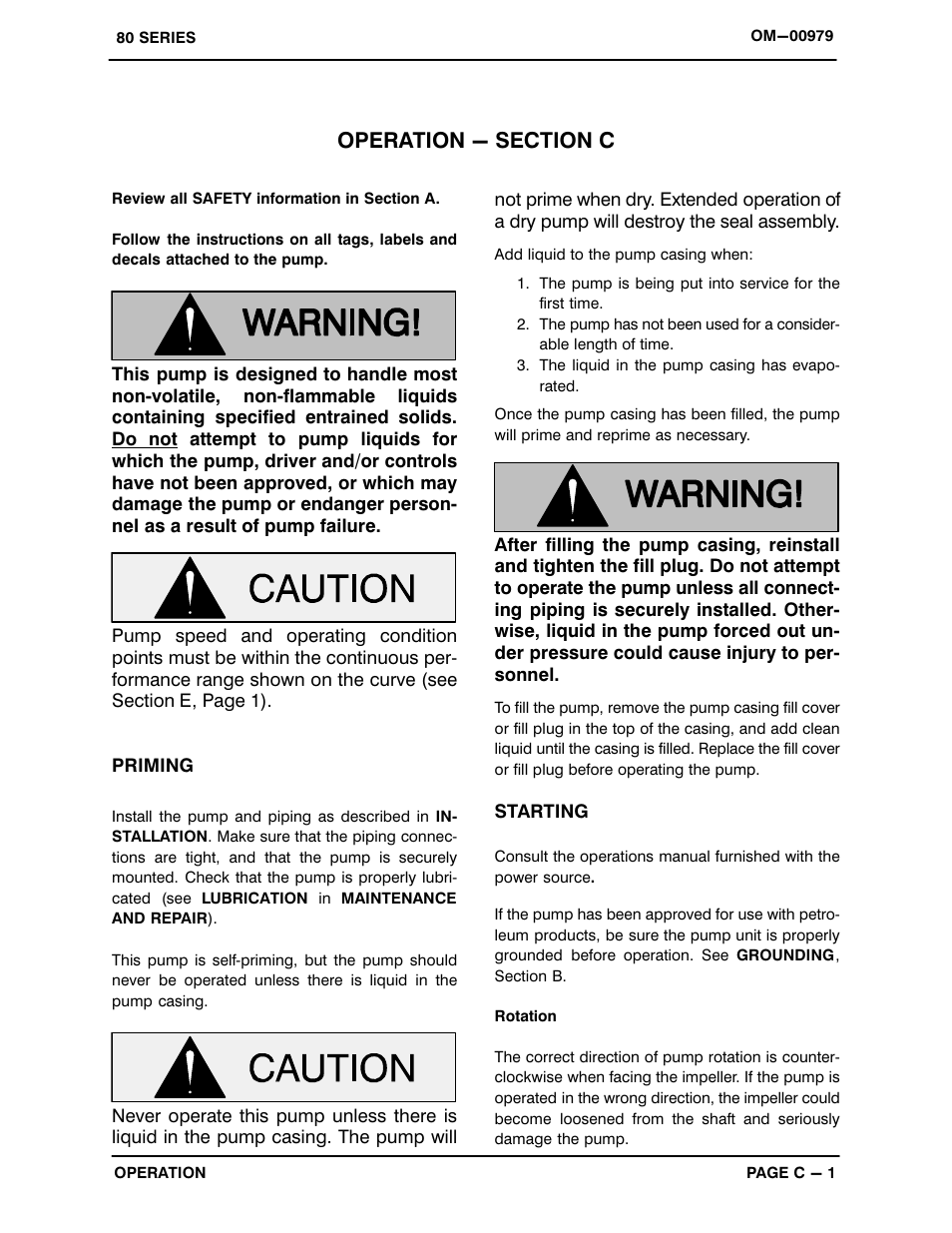 Operation - section c | Gorman-Rupp Pumps 88A20-B 818301 and up User Manual | Page 16 / 32