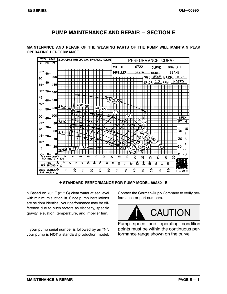 Pump maintenance and repair - section e | Gorman-Rupp Pumps 88A52-B 1363098 and up User Manual | Page 23 / 34