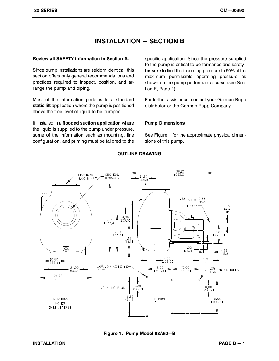 Installation - section b | Gorman-Rupp Pumps 88A52-B 1363098 and up User Manual | Page 8 / 34