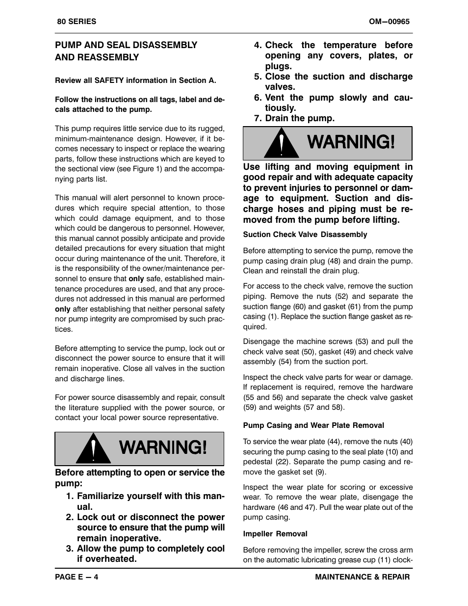 Pump and seal disassembly and reassembly | Gorman-Rupp Pumps 86B2-B 819132 and up User Manual | Page 25 / 32