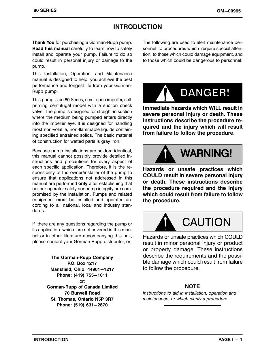 Introduction | Gorman-Rupp Pumps 86B2-B 819132 and up User Manual | Page 5 / 32