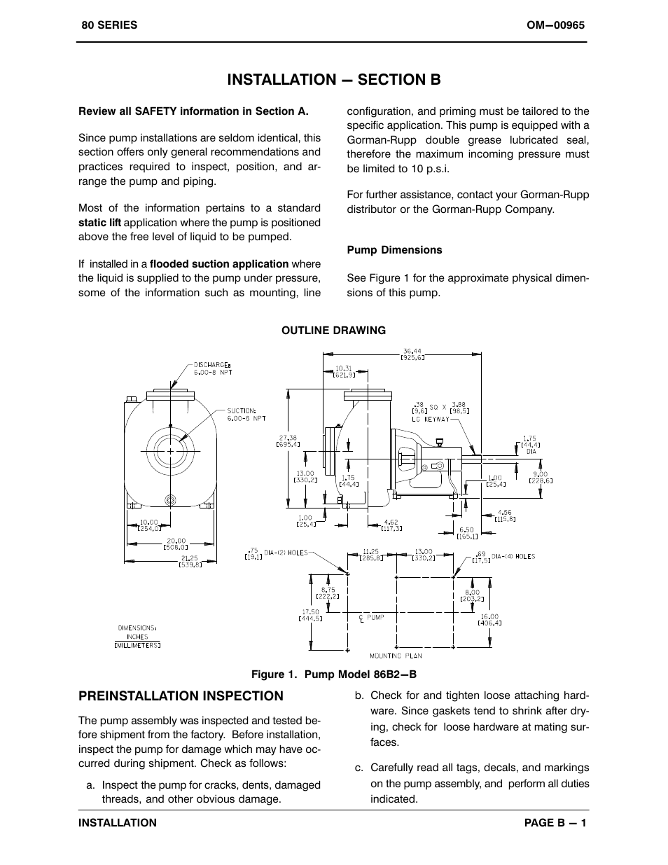 Installation - section b | Gorman-Rupp Pumps 86B2-B 819132 and up User Manual | Page 8 / 32