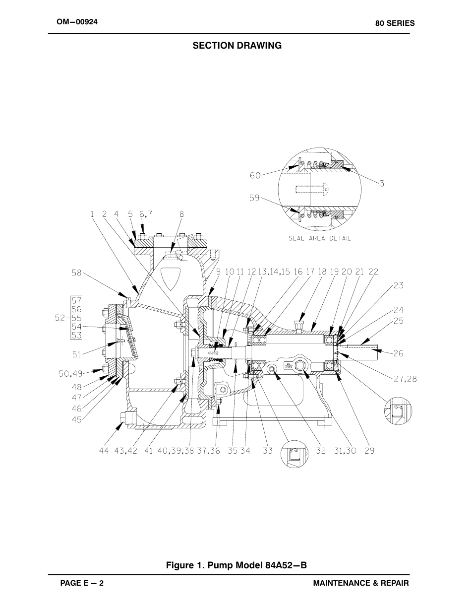 Section drawing | Gorman-Rupp Pumps 84A52-B 1325165 and up User Manual | Page 23 / 33