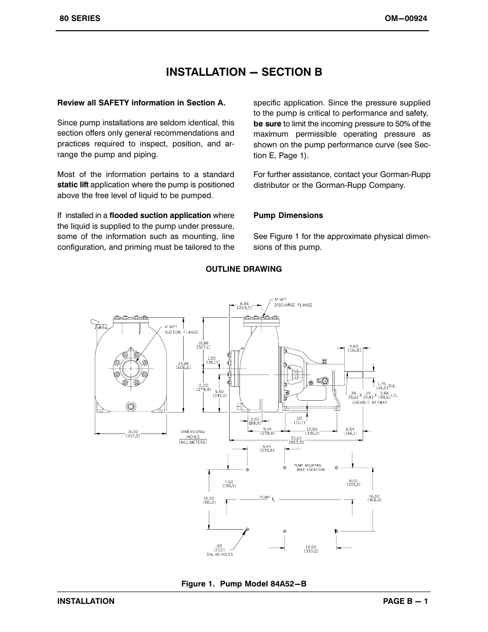 Installation - section b | Gorman-Rupp Pumps 84A52-B 1325165 and up User Manual | Page 7 / 33