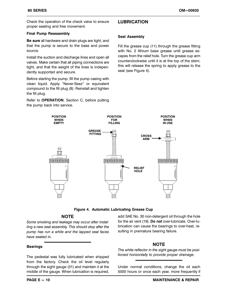 Lubrication | Gorman-Rupp Pumps 84B2-B 667409 and up User Manual | Page 31 / 33