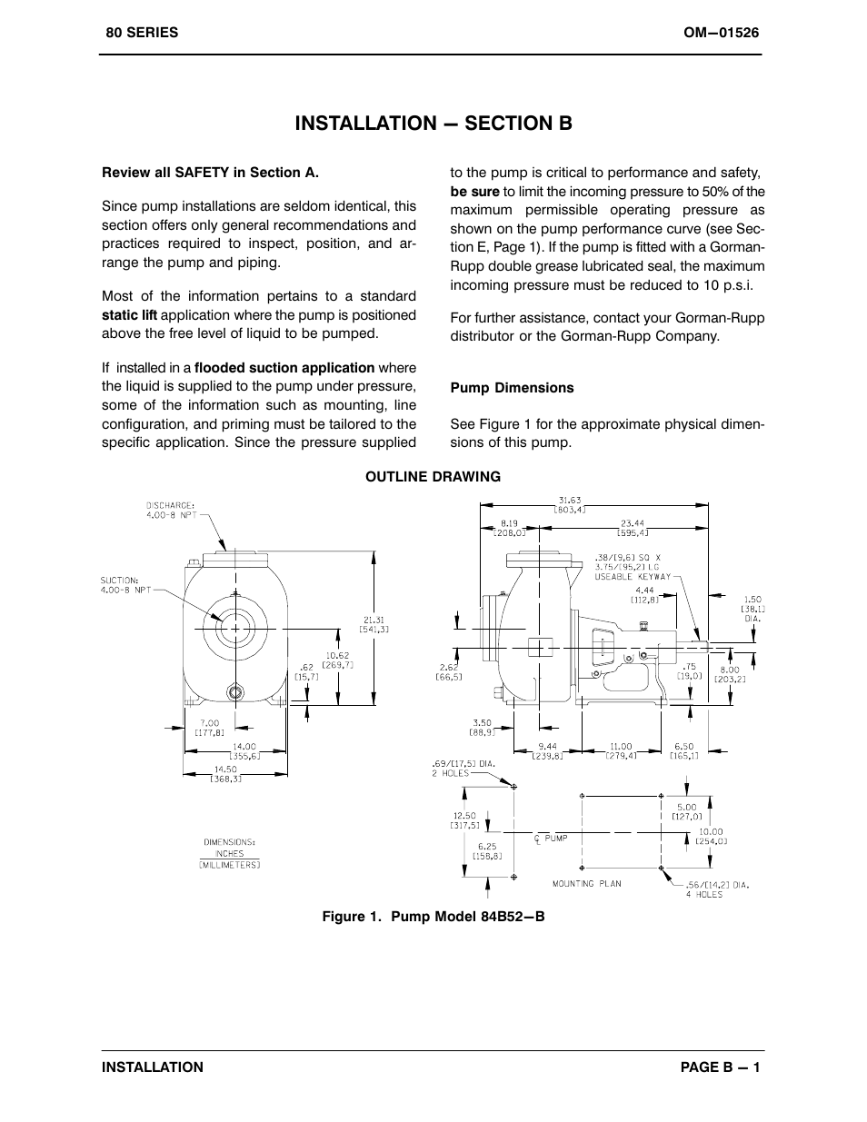 Installation - section b | Gorman-Rupp Pumps 84B52-B 1324770 and up User Manual | Page 7 / 30