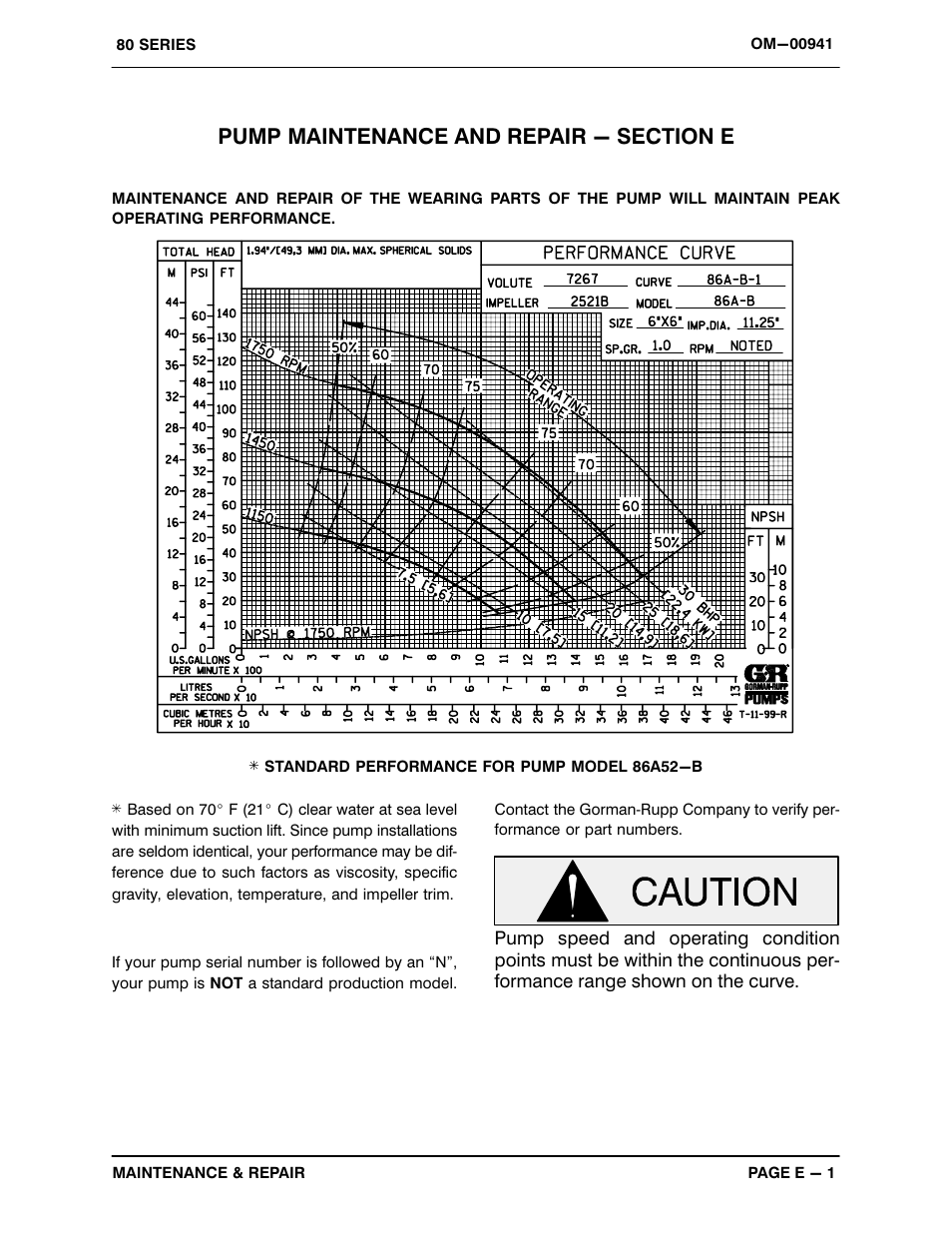 Pump maintenance and repair - section e | Gorman-Rupp Pumps 86A52-B 1329204 and up User Manual | Page 22 / 34