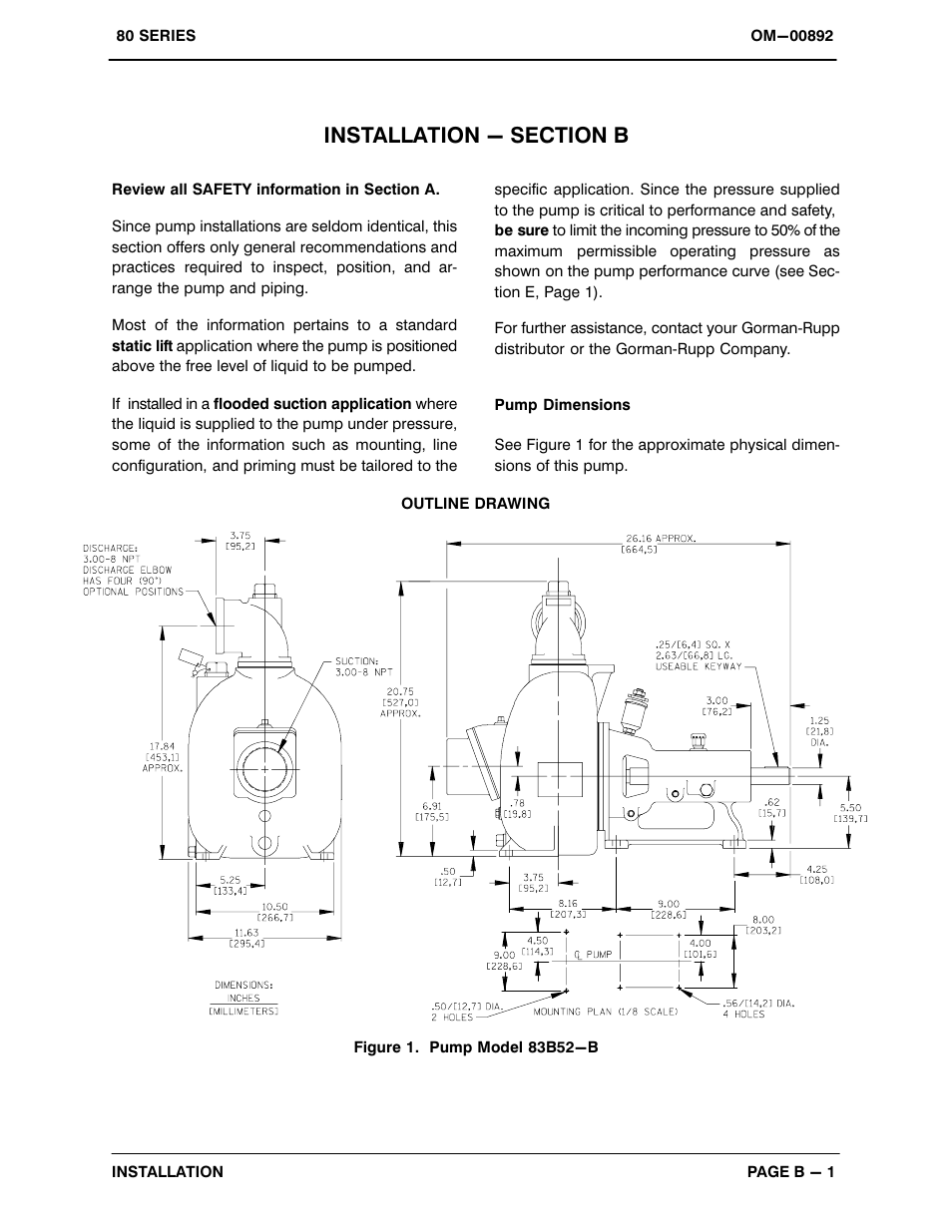 Installation - section b | Gorman-Rupp Pumps 83B52-B 1329030 and up User Manual | Page 7 / 32