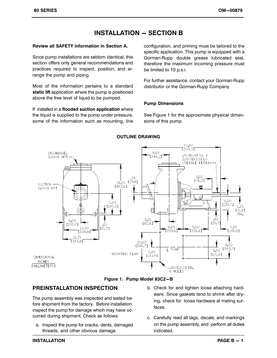 Installation - section b | Gorman-Rupp Pumps 83C2-B 814600 and up User Manual | Page 8 / 32